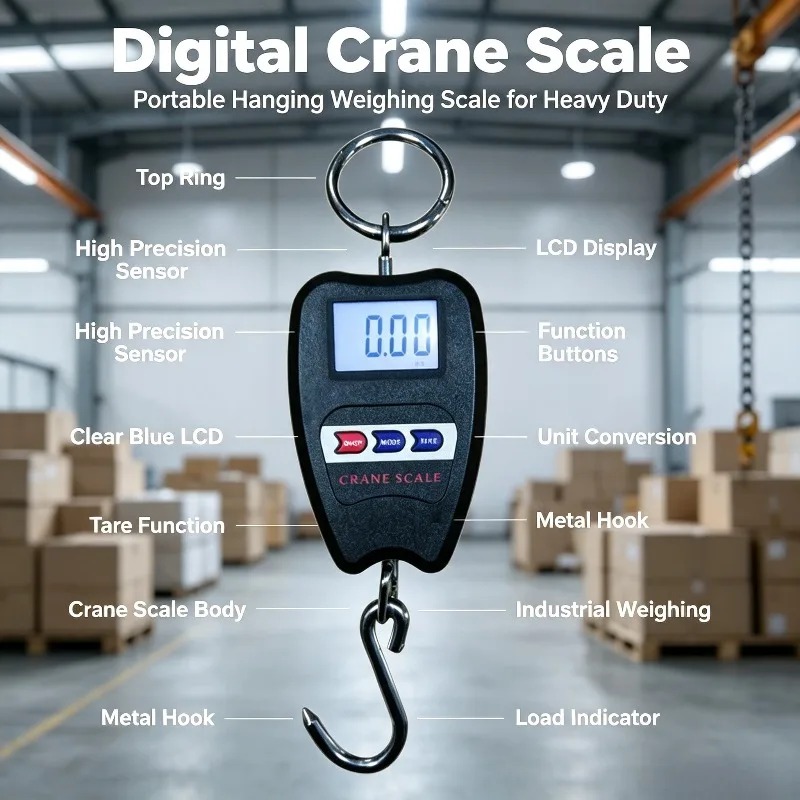 Heavy Equipment Crane - 200Kg Portable Digital Hanging Scale Handheld