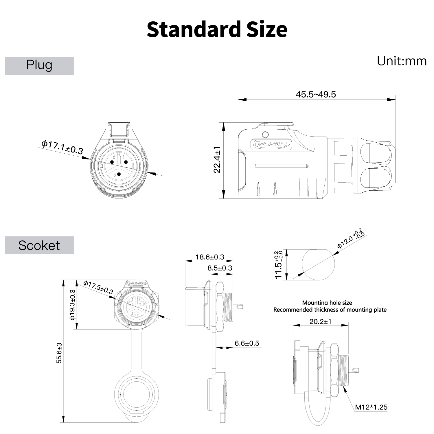 CNLINKO M12 IP68 Circular Heav - огляд і ціна Heavy Equipment Grinder
